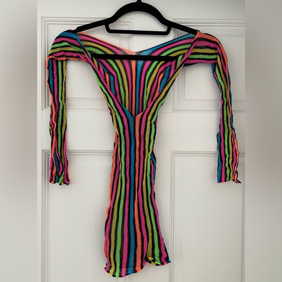 Beach Mesh Pull Over Dress - One Size (Fits Small To Large) - Picture 2 of 3